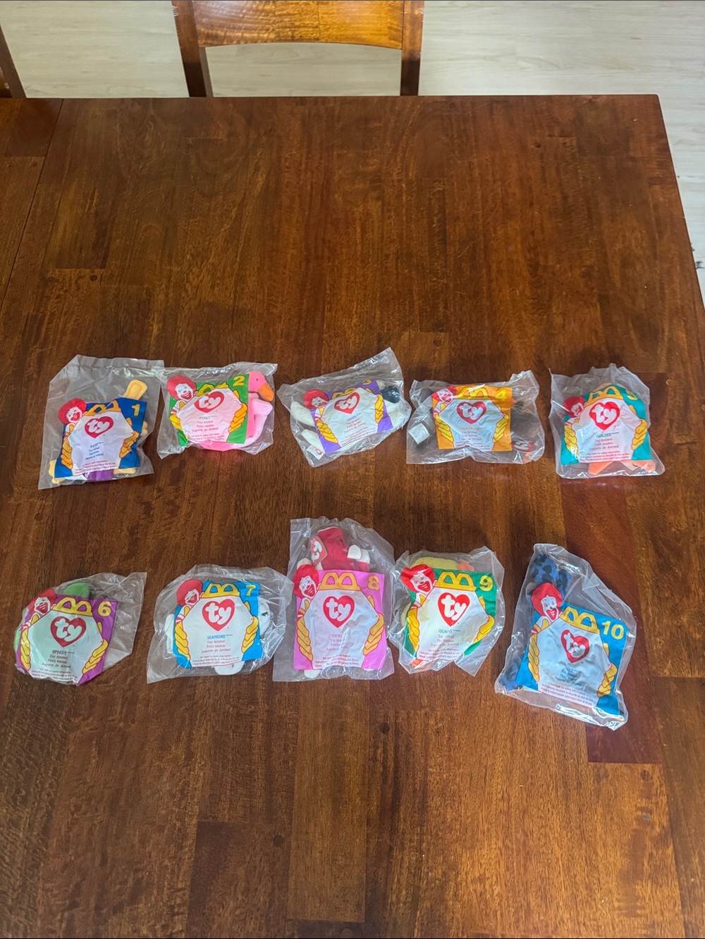New complete set McDonalds Teenie Beanies 1996 full set